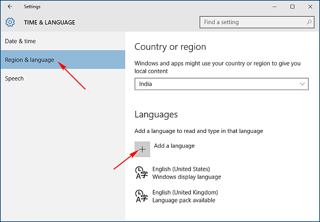 add language to windows 10